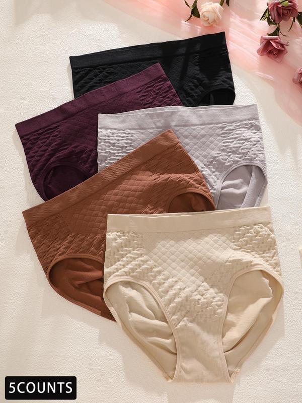 Women's Solid Color Panty, Breathable Comfortable Knicker for Daily Wear, Underwear for All Seasons